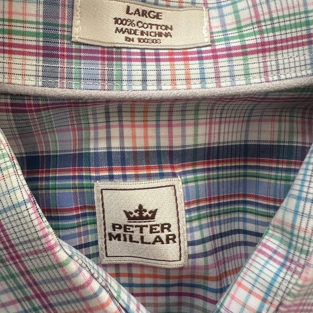 Peter Millar Colorful Plaid Cotton Shirt